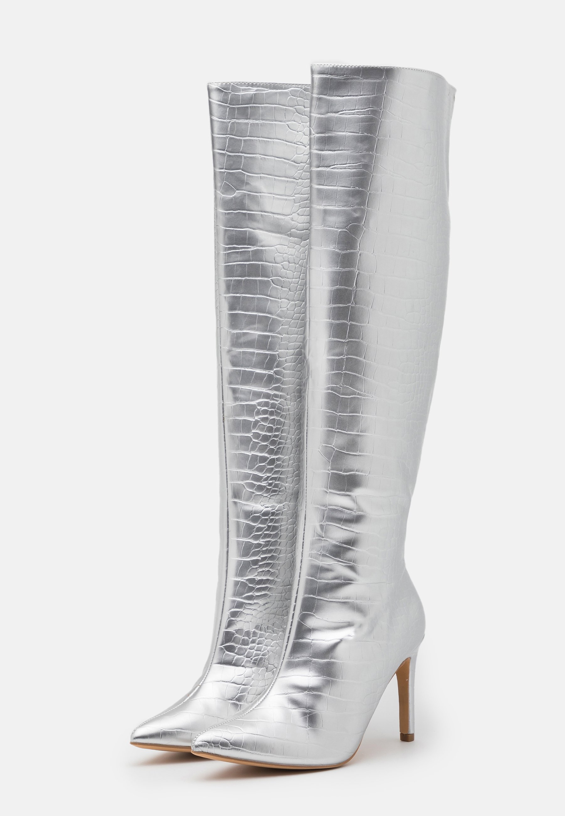 silver boots