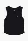 CROPPED SLEEVELESS TOP WITH CURVED HEM - Top - black