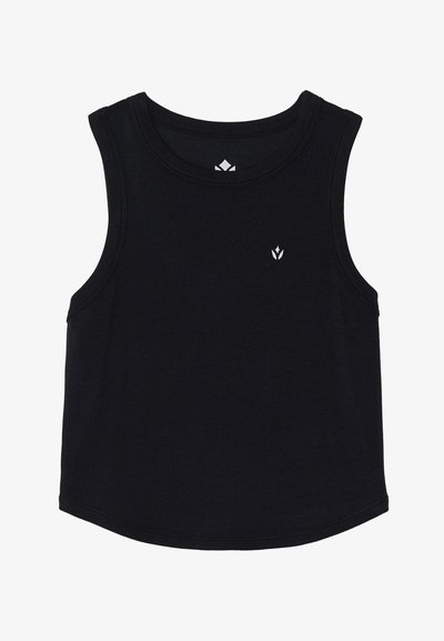 CROPPED SLEEVELESS TOP WITH CURVED HEM - Débardeur - black