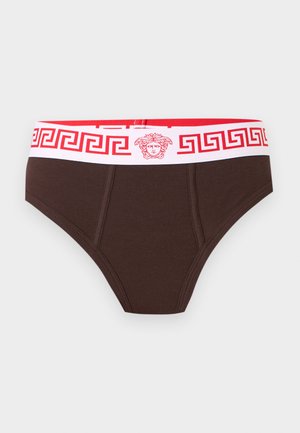 Slip - chocolate/white/bright red