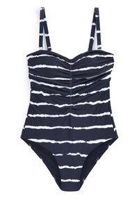 Next TUMMY CONTROL RUCHED BANDEAU SWIMSUIT - Ujumistrikoo - navy tie dye