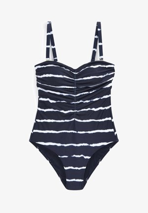 Next TUMMY CONTROL RUCHED BANDEAU SWIMSUIT - Fürdőruha - navy tie dye