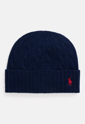 Polo Ralph Lauren CABLE KNIT MERINO WOOL BLEND BEANIE - Kapa - newport navy