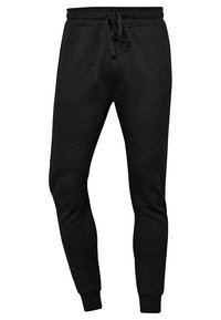 Sorte, slim-fit sweatpants lavet af blødt stof, med en elastisk talje med snor og tætsiddende ben for et strømlinet look.