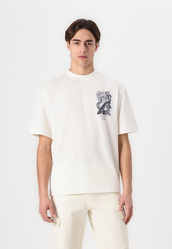 SLHRELAXWILL LICENSE O NECK TEE - Print T-shirt - cloud dancer2