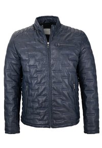 bugatti Lederjacke - navy