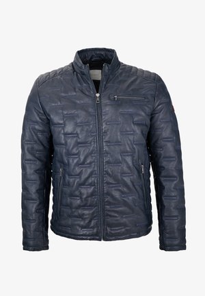 bugatti Lederjacke - navy