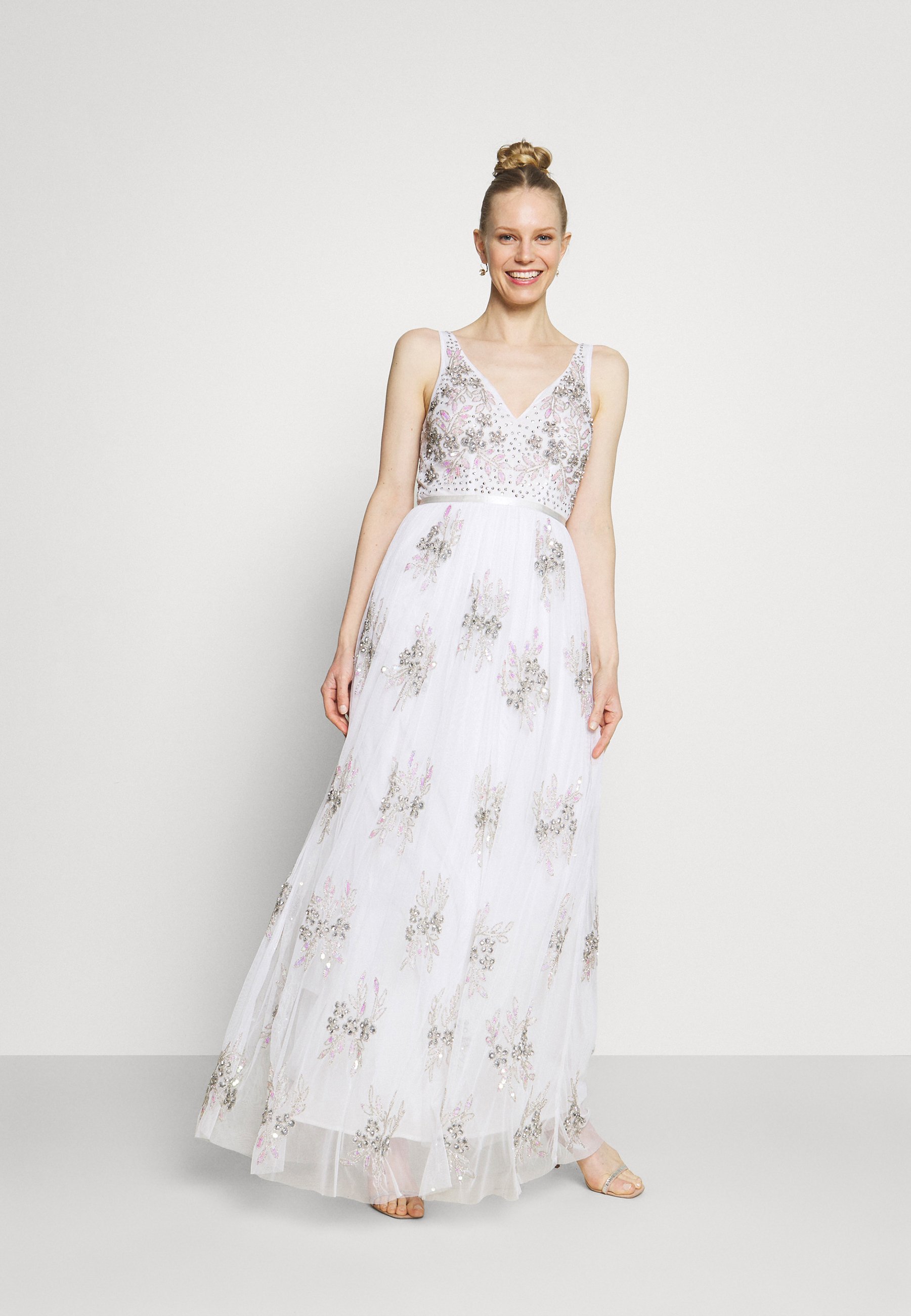 Maya Deluxe EMBELLISHED BOW BACK DRESS 