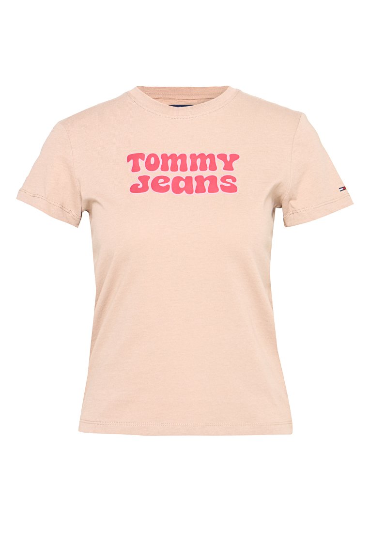 Tommy Jeans T-shirt print abrikoos