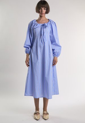 STRIPE GATHERED - Vestito casual - light bl & pk stripe