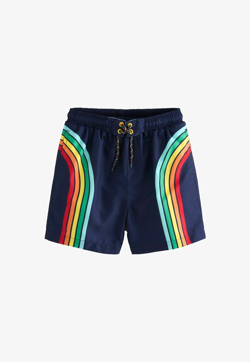 Námornícke plavky s mäkkým, elastickým pásom. Majú farebné, výrazné pruhy v červenej, oranžovej, žltej, zelenej a modrej farbe. Šnúrky s ozdobnými korálkami.