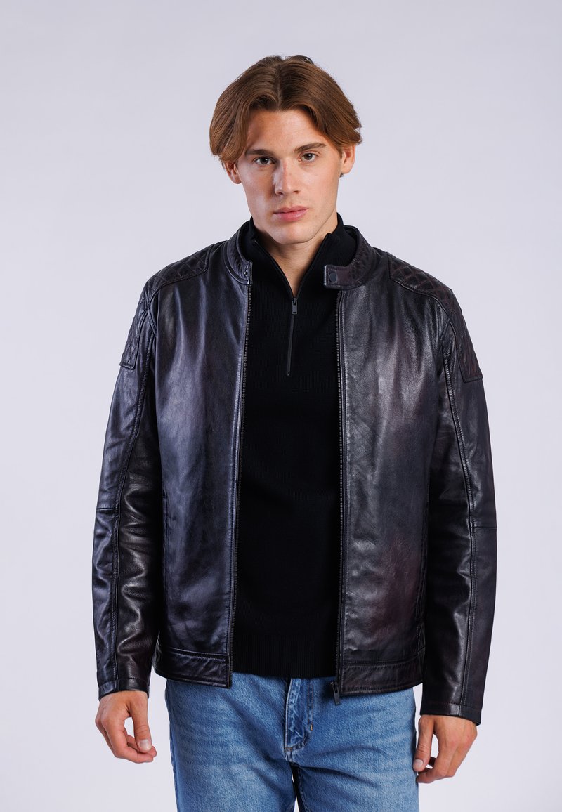 Freaky Nation Kožená bunda - bordo black