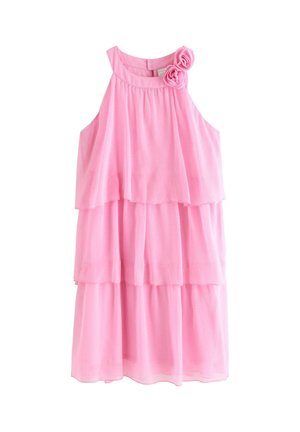 Lindex DRESS WITH FLOUNCES AND FLOWERS APPLIQUE - Hverdagskjole - light pink
