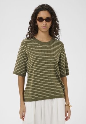 Soaked in Luxury, SLSPINA - Nyomott mintás póló - dusky green w turtledove st