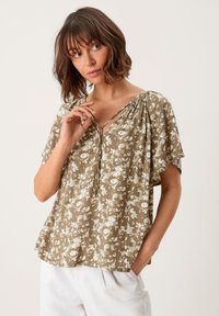 s.Oliver Blouse - dusty olive aop