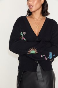 Never Fully Dressed BLACK MYSTICAL CARDI - Casaco de malha - black