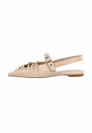 Jeffrey Campbell Baleríny s otevřenou patou - beige suede