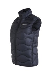 Námornícky prešívaný vest s vysokým golierom, predným zipsom a vlnitým prešívaním. Obsahuje otvory na paže a postrannú zipsovú kapsu. Ľahký materiál.