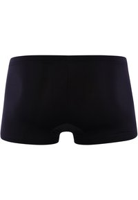 Svarta boxerunderkläder i mjukt, stretchigt material. Har en sömlös design med en rynkad baksida för komfort och en slät finish.