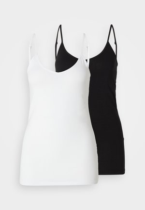Vero Moda Tall VMMAXI MY SOFT V SINGLET 2 PACK - Viršus - black/bright white