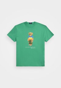 CUSTOM SLIM FIT POLO BEAR JERSEY T-SHIRT - T-shirts med print - raft green