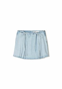 WITH BOW - Jupe trapèze - light blue
