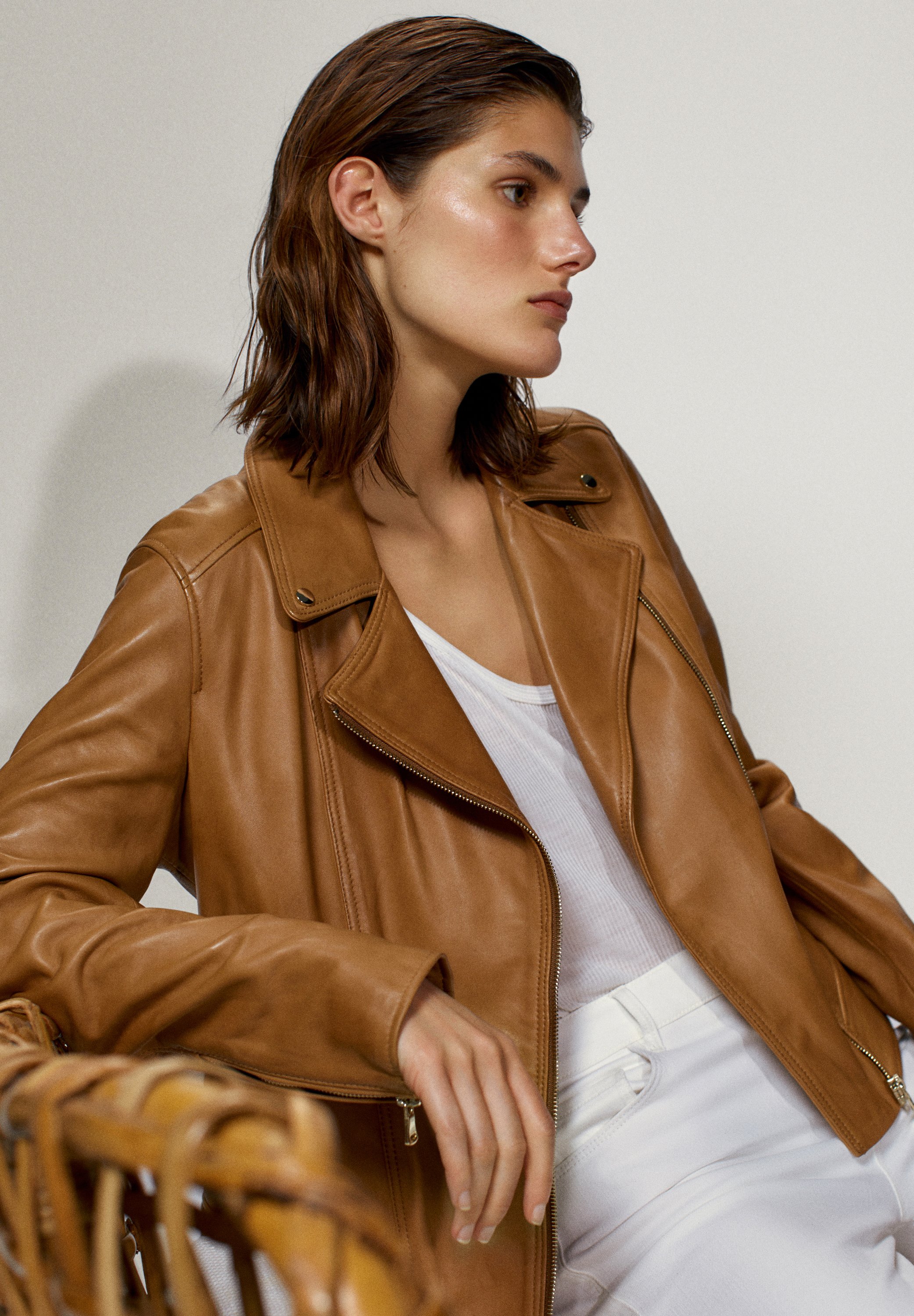 Massimo Dutti Jacka i konstläder brown Zalando.se Massimo Dutti Skinnjacka brown Zalando.se