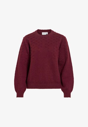 VILA, KNITTED PULLOVER VITULI ROUND NECK - Jumper - port royale