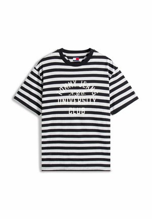 Tommy Jeans, GRAPHIC STRIPE - T-Shirt print - grey htr black stripe
