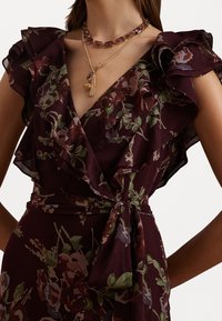 Lauren Ralph Lauren FLORAL RUFFLE TRIM GEORGETTE GOWN - Apģērbs svinīgiem gadījumiem - burgundy multi