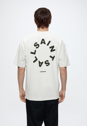 AllSaints, TIERRA CREW - Camiseta estampada - cool grey