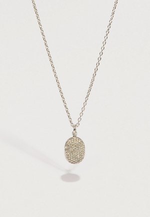 PAVÉ BABY LOCKET NECKLACE UNISEX - Náhrdelník - silver-coloured/white