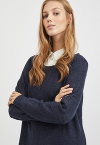 VILA VIRIL DRESS - Vestido de malha - total eclipse melange