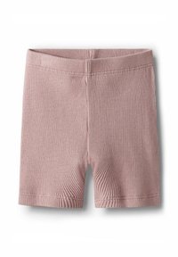 Roze kratke hlače s rebrastom teksturom i elastičnim pojasom, s prilagođenim dizajnom i završenim rubovima za uredan izgled.