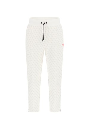 Guess ALLOVER LOGO - Tracksuit bottoms - weiß