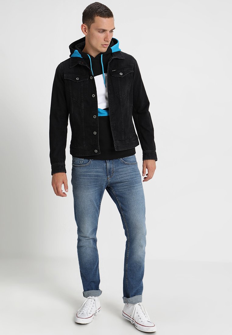 Urban Classics ZIG ZAG Hoodie blackturquoise Zalando.no Urban Classics ZIG ZAG - Hoodie - black/turquoise