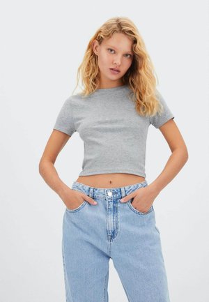 CROPPED - T-shirt basic - grey