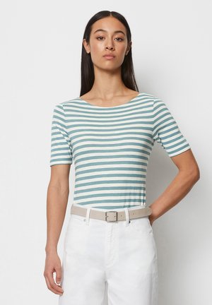 Marc O'Polo SHORT SLEEVE BOAT NECK - T-shirt imprimé - multi/summer sky ...