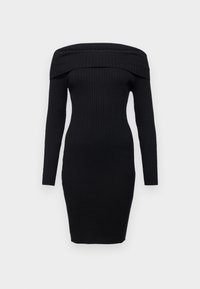 NMFIFI OFF SHOUDLER DRESS - Kampsunkleit - black