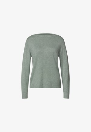 Street One, BASIC PULLOVER MIT U-BOOT-AUSSCHNITT - Striktrøje - eucalyptus green mel.