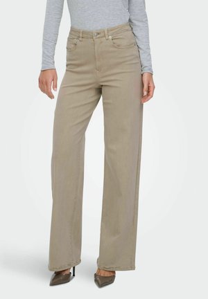 ONLY ONLJUICY-MISSOURI WEITER  MIT BEINSCHNITT - Wide Leg - silver mink