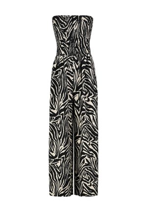 ÄRMELLOSER MIT LEO-MUSTER UND TAILLIERUNG - Jumpsuit - schwarz