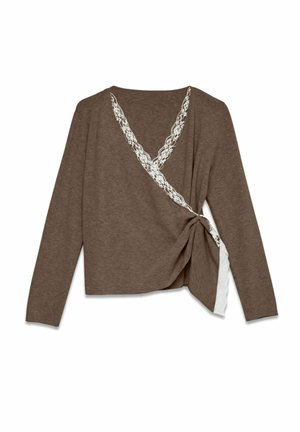Vero Moda, KNITTED TOP AWMYNTHE KNIT TOP - Gilet - chocolate chip