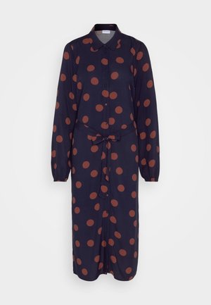 VILA VIROSA SHIRT DRESS - Skjortekjole - navy/brown