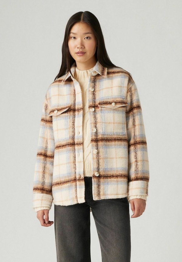 LOLA ETTA PLAID ALMOND BUFF - Kurzmantel - etta plaid almond bu