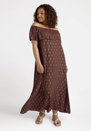 OFF SHOULDERS - Maxi dress - marrone