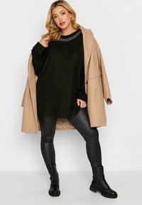 Yours Clothing STUD NECKLINE EMBELLISHED - Pullover - black