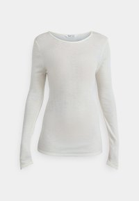 Lichtgewicht, lang mouw top in off-white. Gemaakt van een transparante stof met een licht gestructureerde afwerking. Ronde halslijn en aansluitend ontwerp.