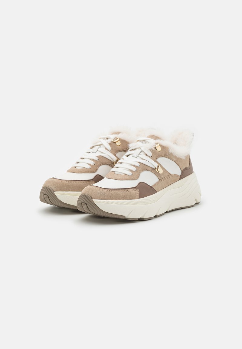 Geox D DIAMANTA sneakers voor dames, beige, 39 EU, beige, 39 EU