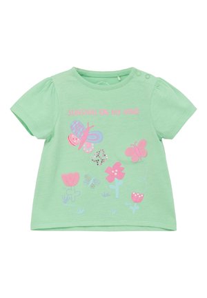 s.Oliver MIT ARTWORK - T-shirt print - hellgrün
